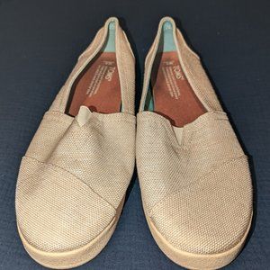 Toms Alpargata Size 9 Off White